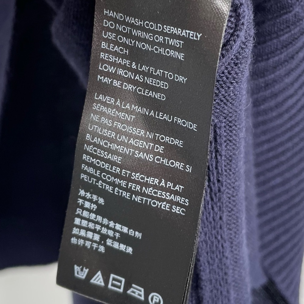 Anthropologie Navy Blue Poncho Sweater. Linen Blend - Picture 9 of 9
